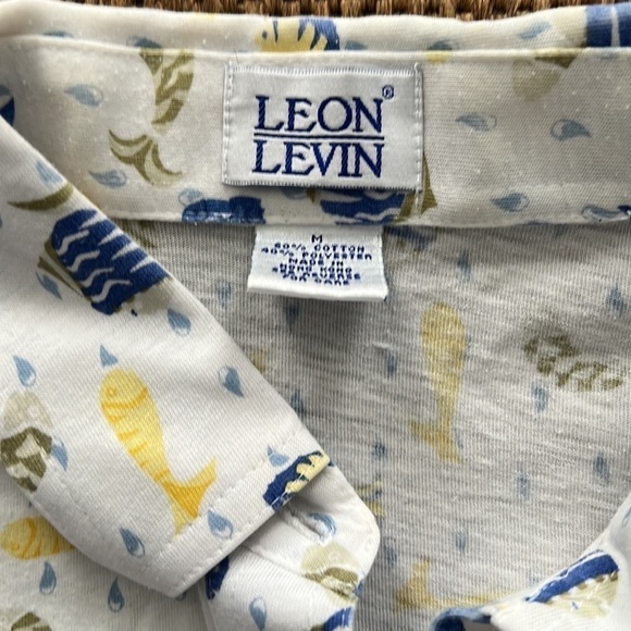 Vintage Leon Levin Polo Top with Fish size M - Picture 5 of 9